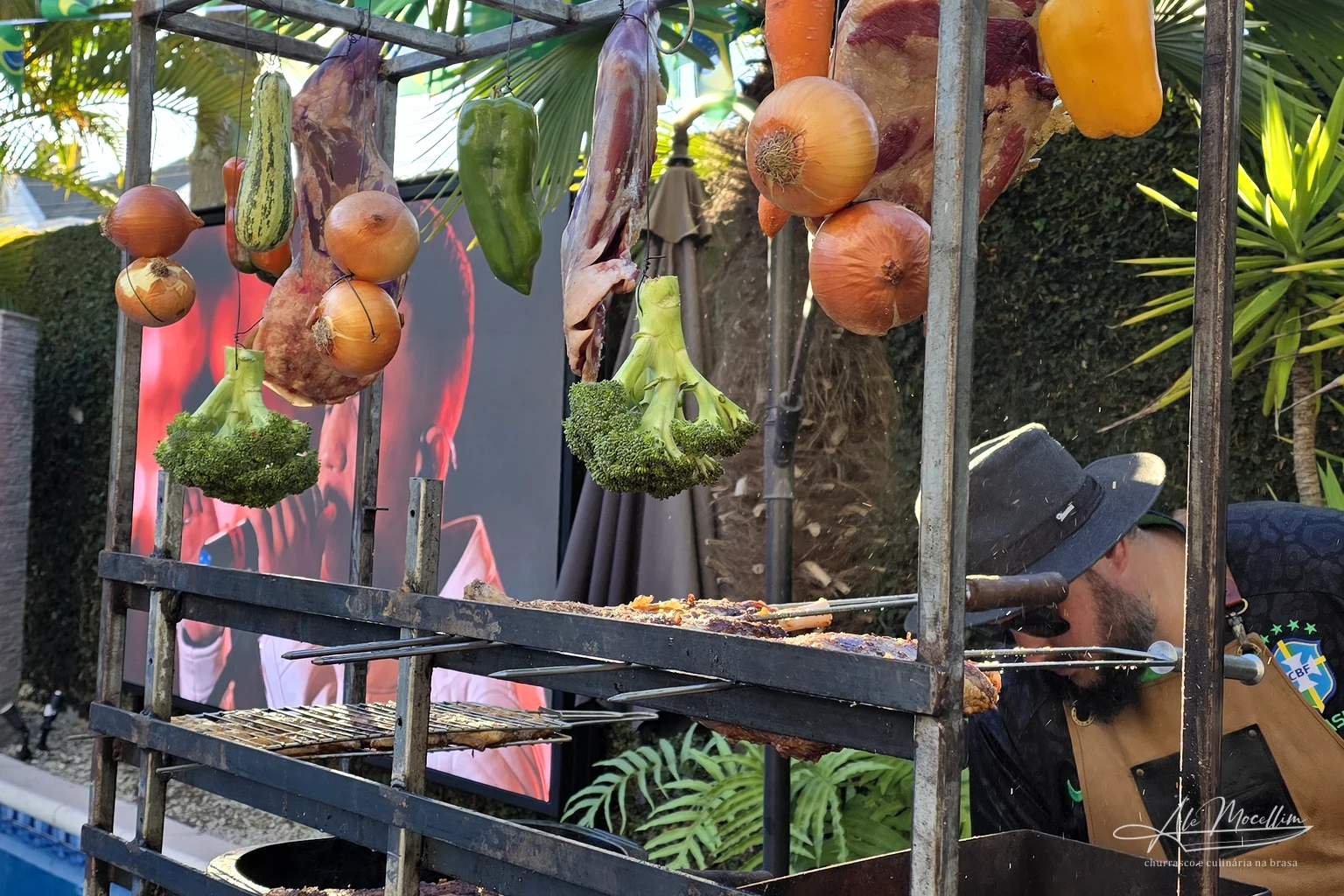 Estrutura de Parrilla montada no local do evento